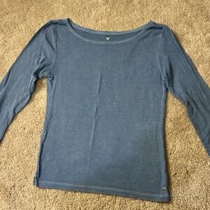 American Eagle Outfitters Slate Blue 3/4 Sleeve Tee